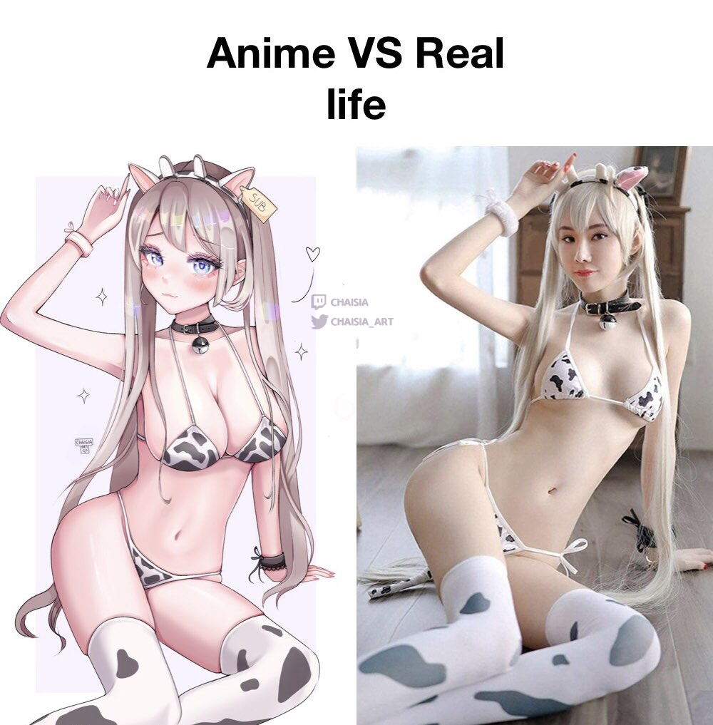 Anime vs Real life Art by Chaisia