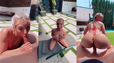 Therealbrittfit Pool Side Porn Sex Video