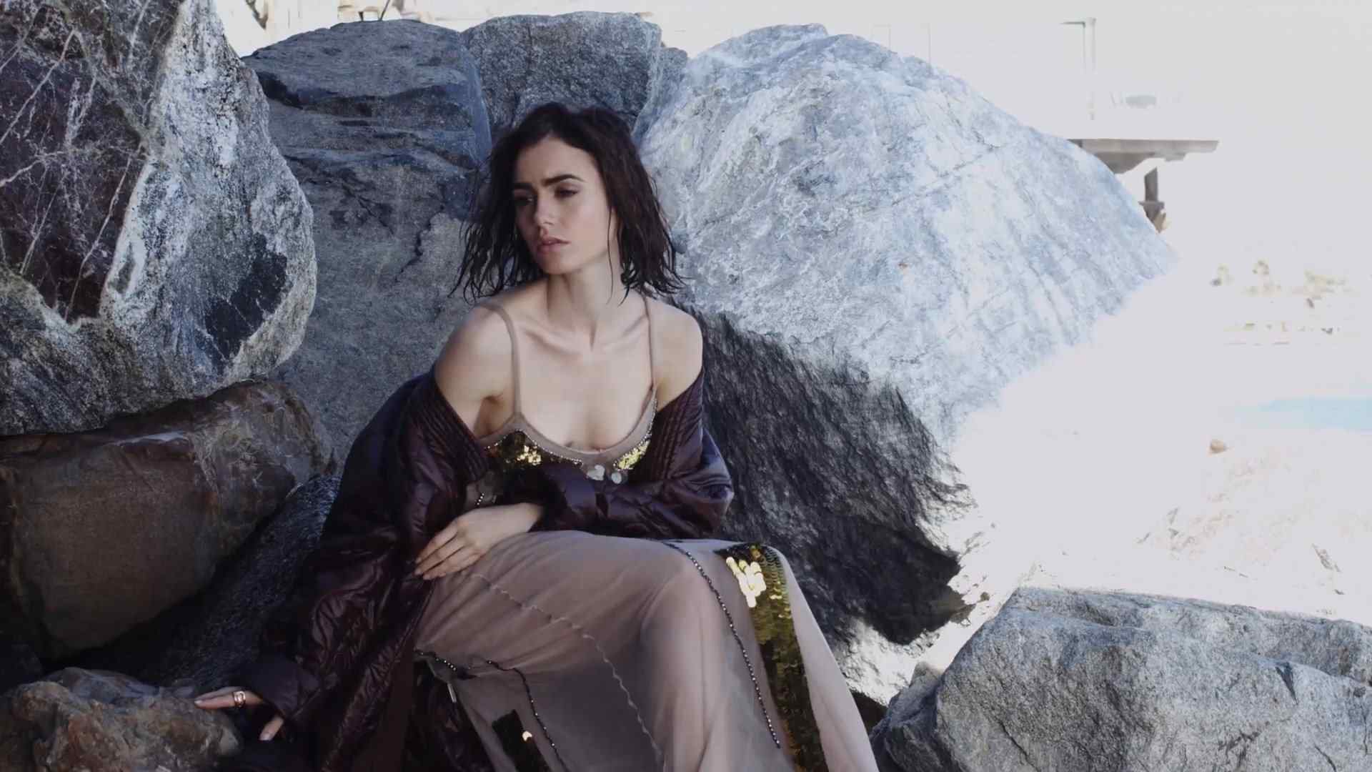 Lily Collins Nude Sexy and See Through Photos