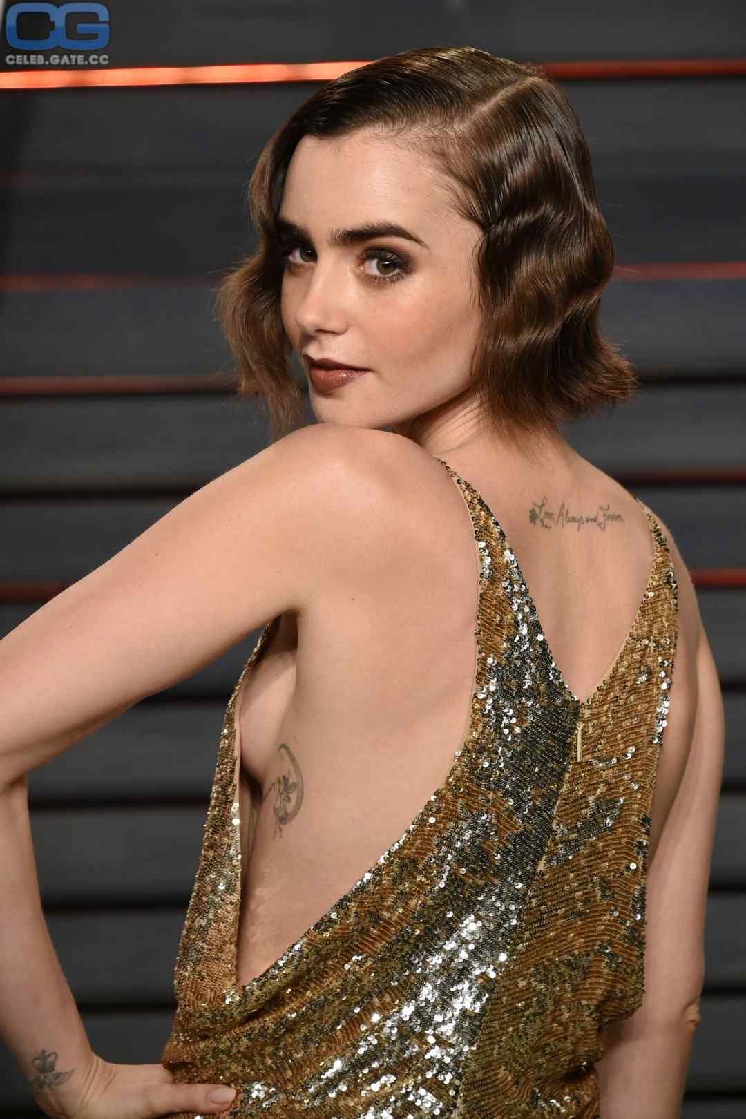 Lily Collins Nude Sexy and See Through Photos