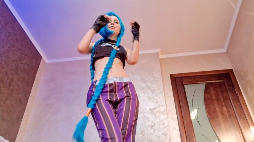 Lina Moore as Naughty Jinx playing with her holes Nude