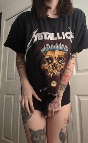 Nothing is hotter than a Metallica tee with no panties on underneath