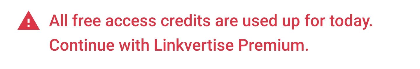 Doen’t work anymore, my “credits” for today are gone? –