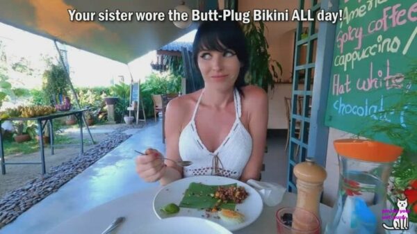 Sister in a Buttplug-Bikini Gets Creampied.. Nude Porn Video Leaked