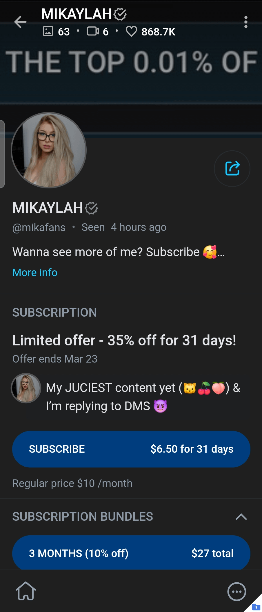 Mikaylah – Onlyfans Girl Nude Sexy photos – 3