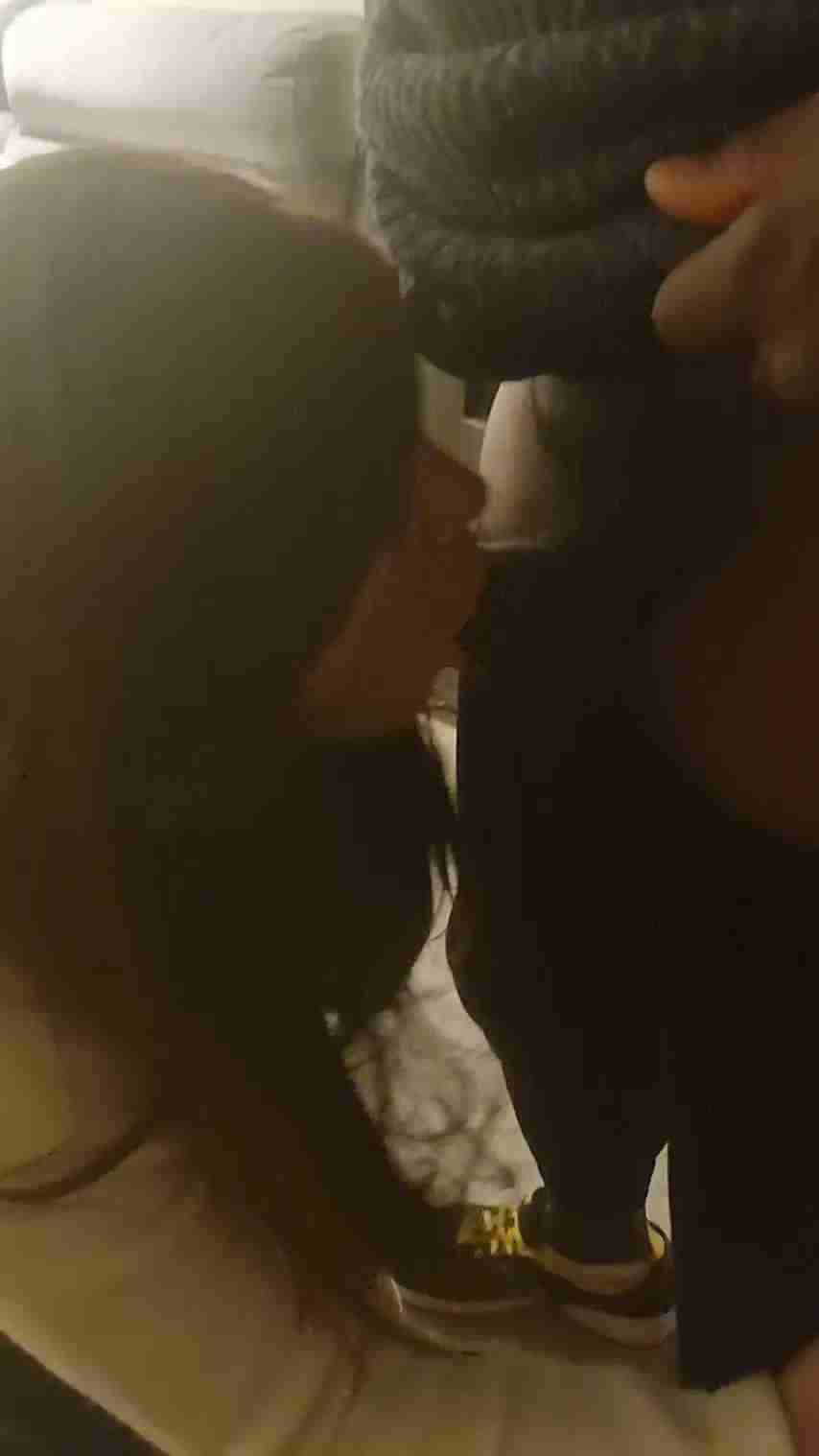 ♠️ 🍆 Sissy slut on her knees. Worshipping BBC like