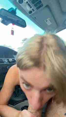 People saw me sucking his cock in the car Real