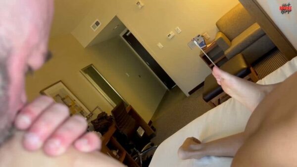 Getting stuffed by my boyfriend while my cuck husband sucks