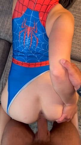 Who knew spider-woman loved hard doggy 😈 Amateur Couple Porn