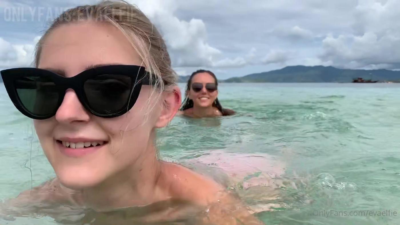 Eva Elfie Nude Lesbian Beach Onlyfans Porn Video
