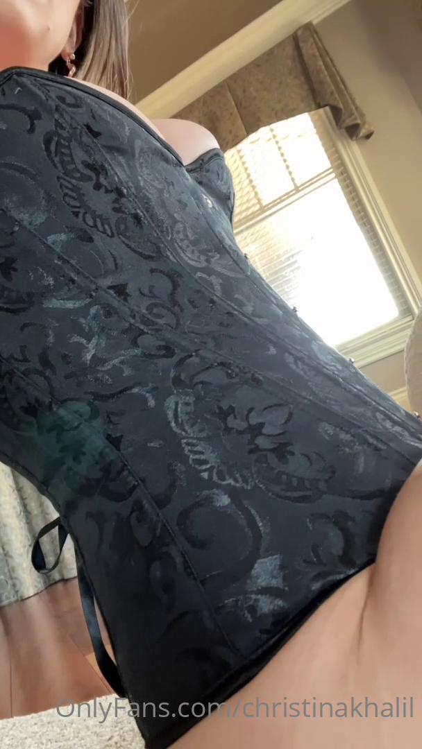 Christina Khalil Black Corset Onlyfans Porn Video
